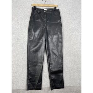 Aritzia Wilfred Womens Faux Leather Straight Leg Pants Size 8 Goth Edgy Punk